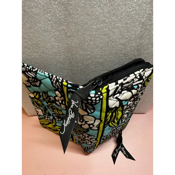 Vera Bradley One Size Teal Green Floral Quilted Wallet - Picture 10 of 12